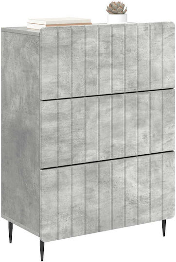 Bufet Din Lemn cu Sertare Gri Beton 66x34.5x92cm