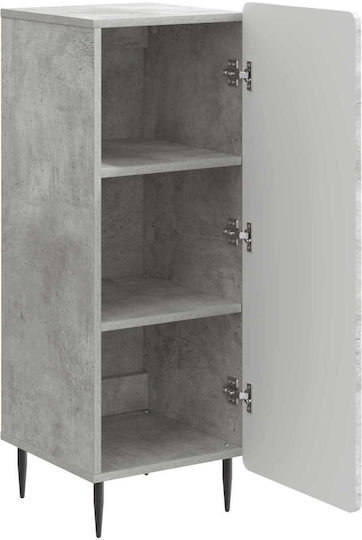 Sideboard aus Holz & Metall Grau Beton 34.5x33x92cm