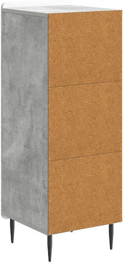 Sideboard aus Holz & Metall Grau Beton 34.5x33x92cm