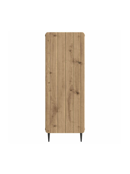 Sideboard aus Holz & Metall Eiche 34.5x33x92cm