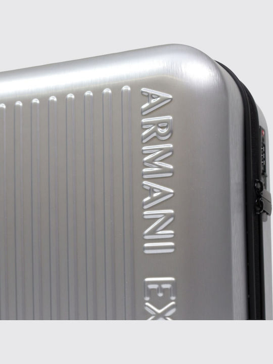 Armani Exchange Valiză De Călătorie Argintie Cu 4 Roți