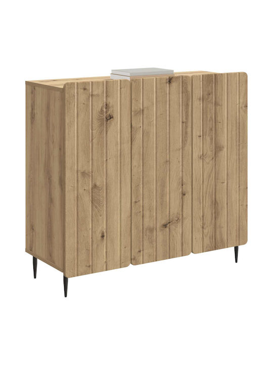 vidaXL Sideboard aus Holz & Metall Eiche 89x34.5x82cm