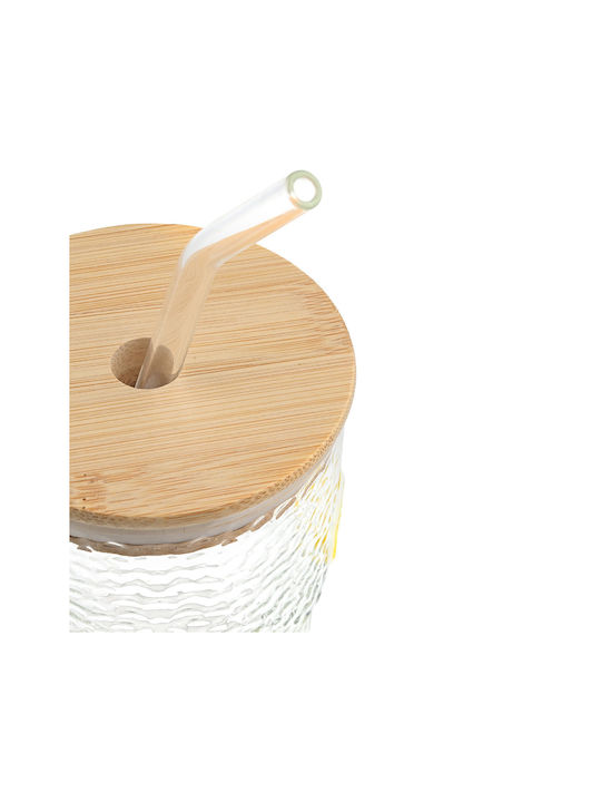 Estia Lemoni Water Glass in Yellow with Straw 420ml