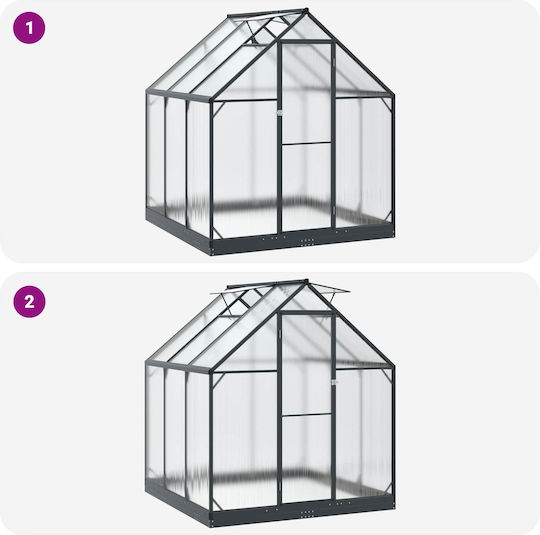 Greenhouse Garden Door Anthracite 183.5 x 183.5 x 207 cm 3433041 Anthracite