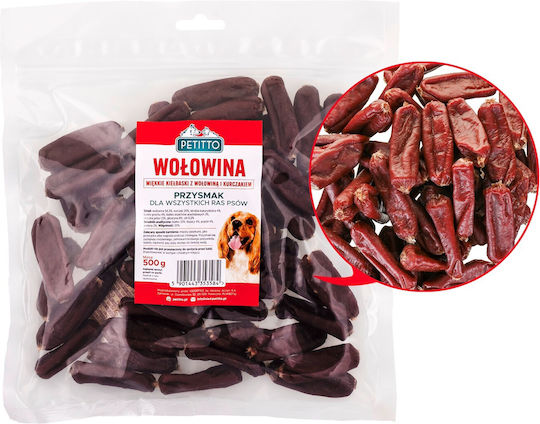 Petitto Petitto Miękkie Kiełbaski Z Wołowiną Przysmak Dla Psa Dog Treat Small Breeds Diet with Duck 500gr