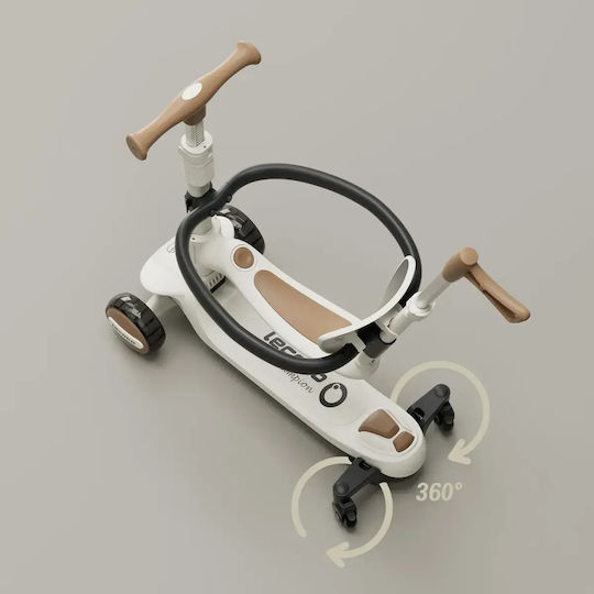 Scooter Kids Scooter Foldable Lecoco 3-Wheel with Seat White