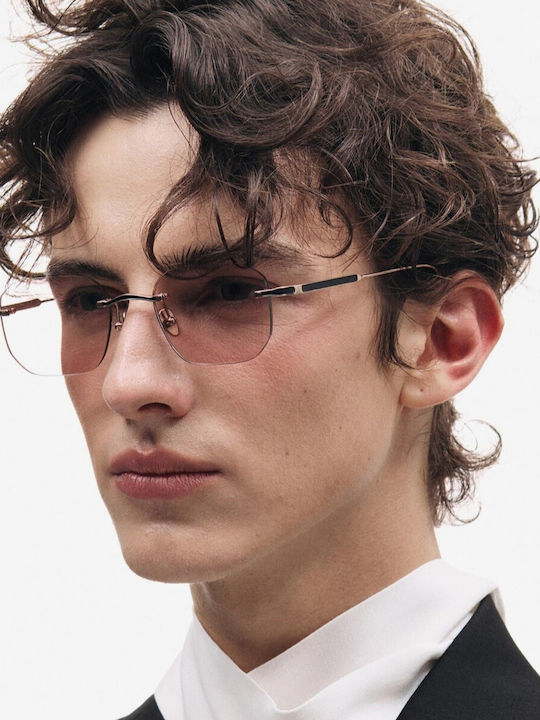 Projekt Produkt Unisex Sunglasses with Pink Metallic Frame and Pink Lens 476434