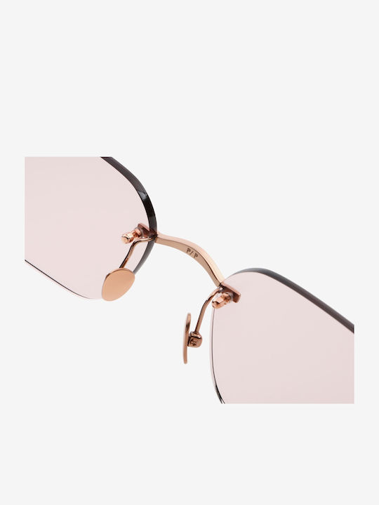 Projekt Produkt Unisex Sunglasses with Pink Metallic Frame and Pink Lens 476434