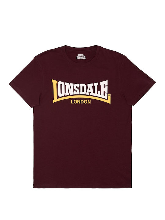Lonsdale Two Tone T-Shirt Burgundy