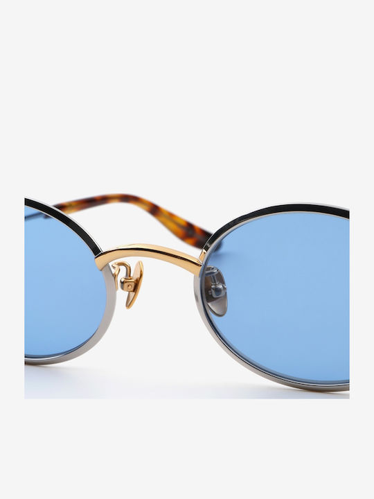 Projekt Produkt Men's Sunglasses with Brown Tartaruga Metallic Frame and Mirror Lens 476451