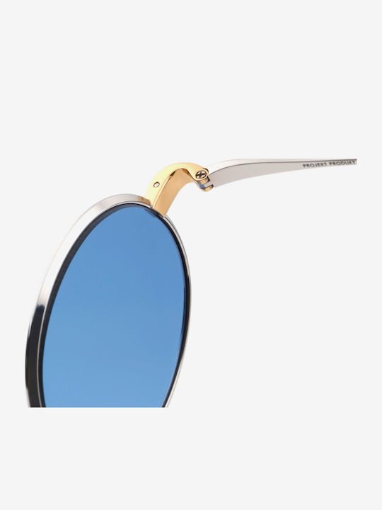 Projekt Produkt Men's Sunglasses with Brown Tartaruga Metallic Frame and Mirror Lens 476451