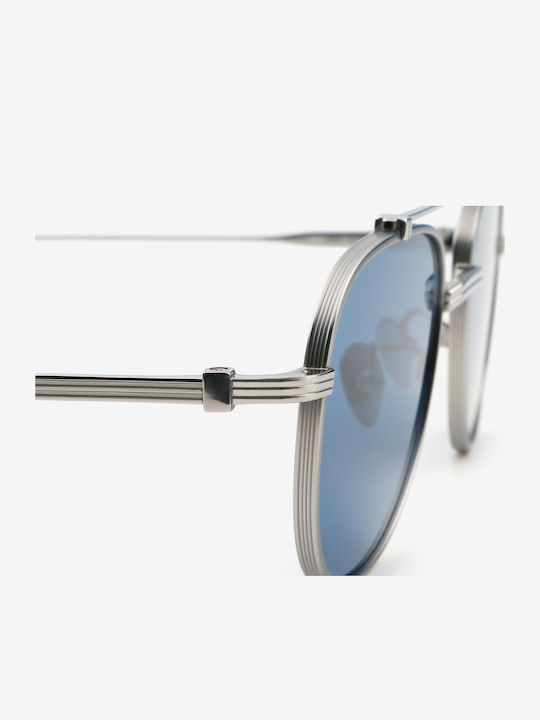 Projekt Produkt Men's Sunglasses with Silver Metallic Frame and Mirror Lens 476456