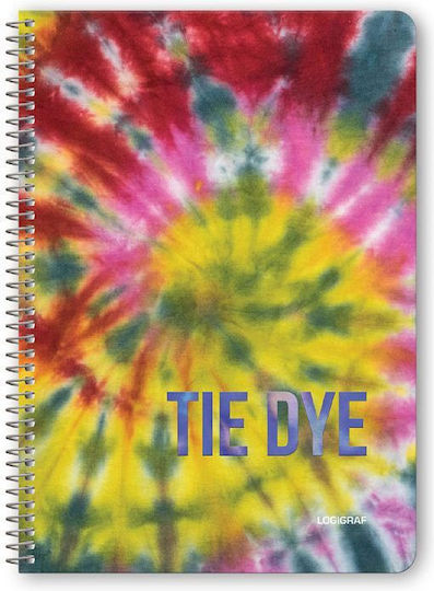 Logigraf Σπιράλ Τετράδια Ριγέ Β5 120 Φύλλων 4 Θεμάτων Tie Dye 6τμχ (Διάφορα Σχέδια)