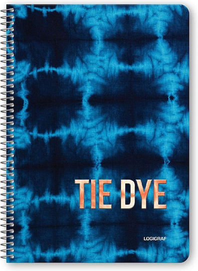 Logigraf Σπιράλ Τετράδια Ριγέ Β5 120 Φύλλων 4 Θεμάτων Tie Dye 6τμχ (Διάφορα Σχέδια)