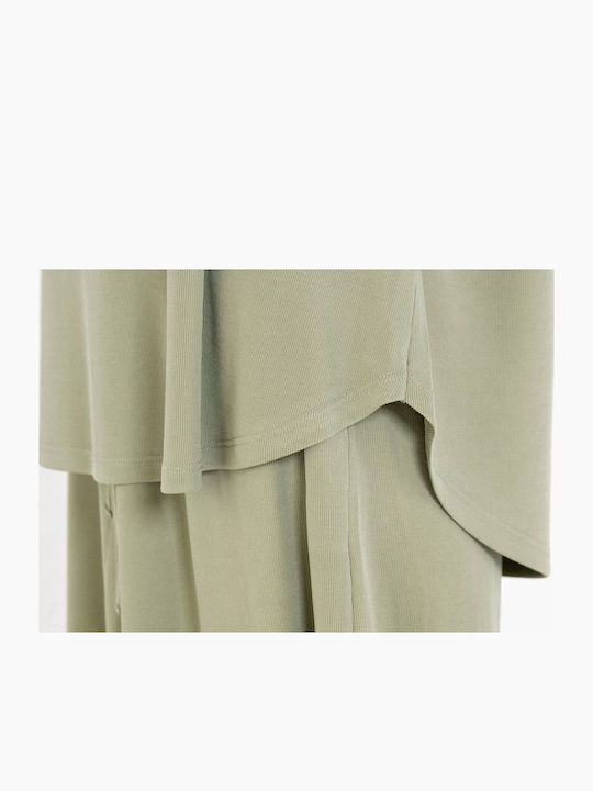 Women's Short Sleeve Blouse Light Green