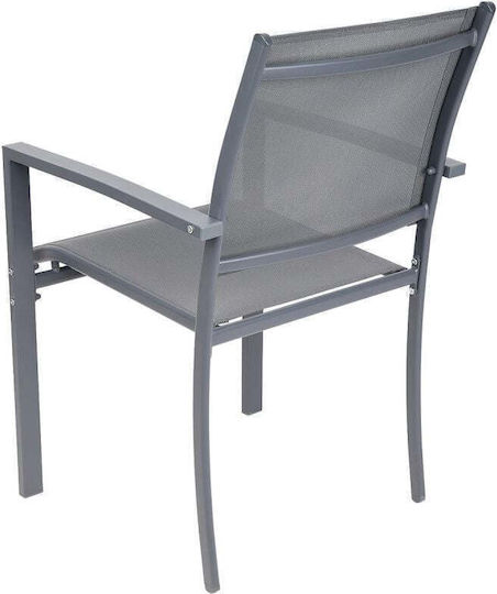 Gartenstuhl Metallisch Grau 2Stücke 57x57x88cm Gartenstuhl Metallisch Grau 2Stücke 57x57x88cm