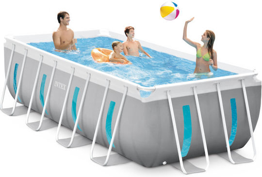 Intex Piscină 8.418lt Cu Cadru Metalic 400x200x122cm Gri