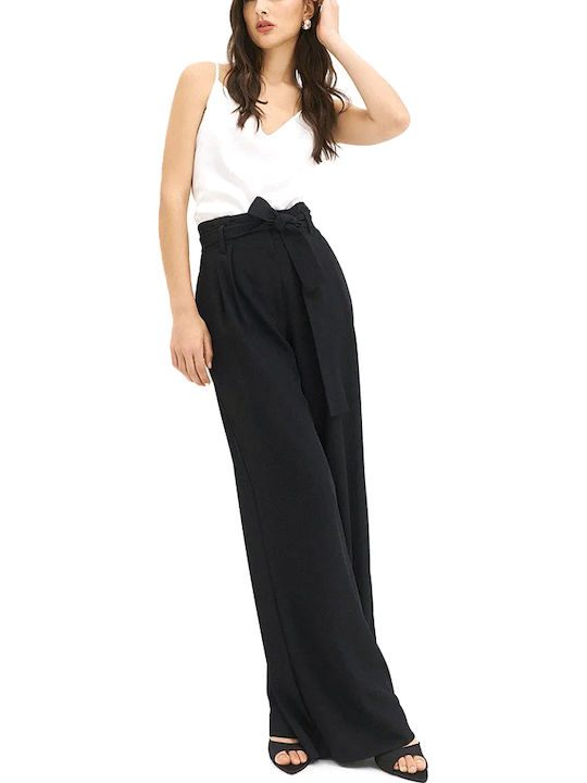 Women's Satin Sleeveless Blouse with V-Neckline White