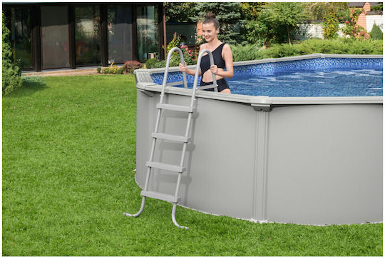 Bestway Hydrium Овален Басейн PVC 19.929л с Метална Рамка 610x360x120см Бял