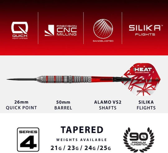 Harrows Damon Heta Series 4 90% Steeltip Дартс Черни