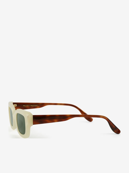 Projekt Produkt Unisex Sunglasses with Beige Horn-Rimmed Frame 476379