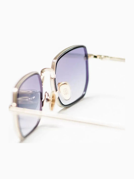 Common Sense Men's Sunglasses With Gold Metallic Frame And Mirror Lens 501921