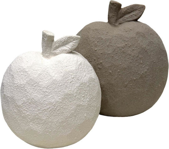 Decorative Ceramic Apple Matte White 16x14x9cm Nag109k4 Espiel