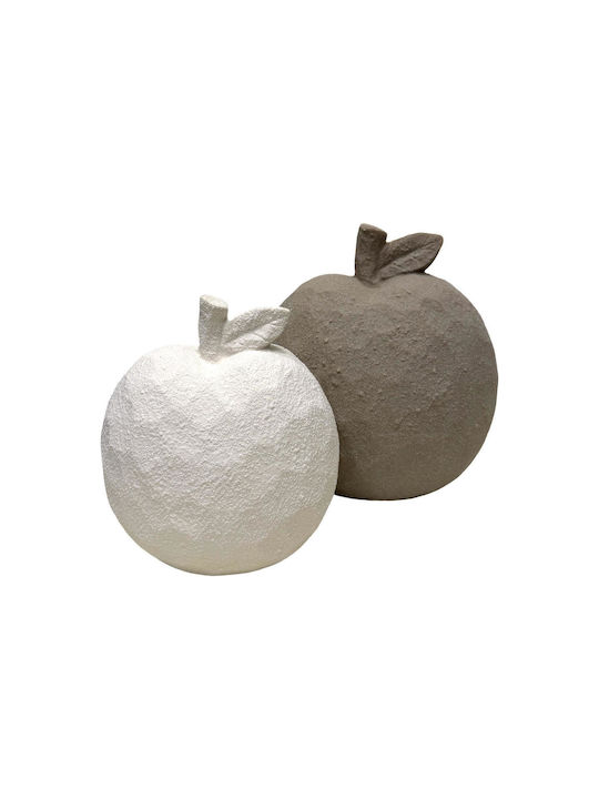 Decorative Ceramic Apple Matte Beige 16x12x19.8cm Nag116k4 Espiel