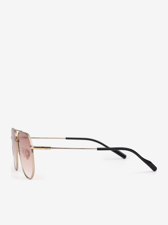 Projekt Produkt Unisex Sunglasses with Rose Gold Metallic Frame and Pink Gradient Lens 501360