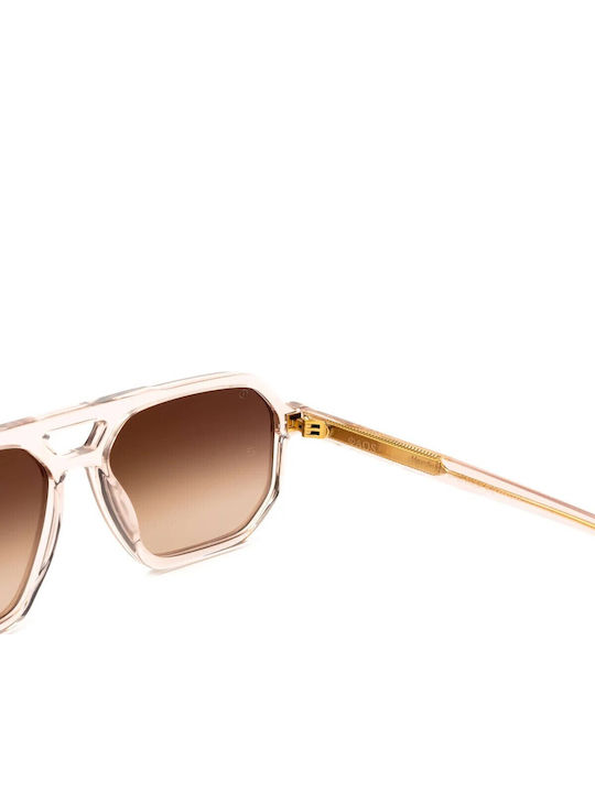 Faos Men's Sunglasses with Transparent Horn-Rimmed Frame and Gradient Lens 499659-99660