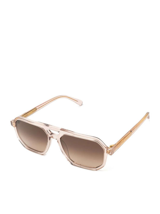 Faos Men's Sunglasses with Transparent Horn-Rimmed Frame and Gradient Lens 499659-99660