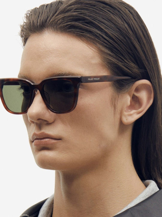 Projekt Produkt Men's Sunglasses with Brown Tartaruga Horn-Rimmed Frame 476386