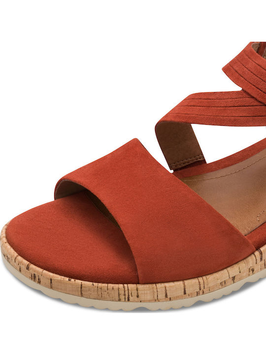 Leather Women's Sandals Red