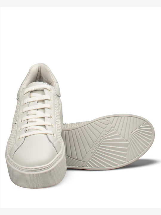 Sandale Flatforme Damă Albe