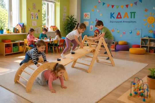 Educational Wooden Gym Montessori 4 in 1 Set Climbing Games