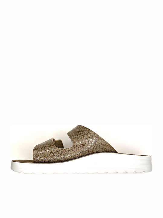 Leder Damen Anatomisch Beige Flatforms