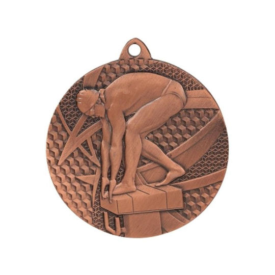 Bronze Medal Swimming Steel Medal Brown