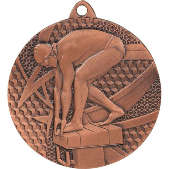 Bronze Medal Swimming Steel Medal Brown
