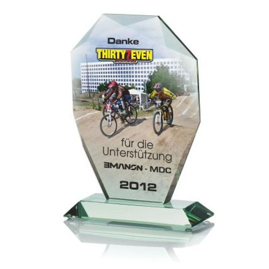 Glass Trophy Luxorjet Color Print Engraving Paint Filling Case