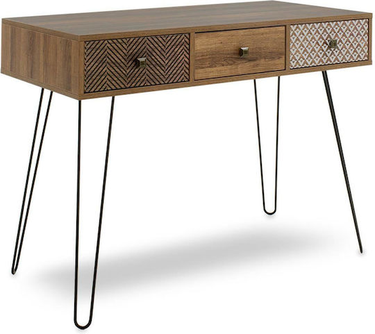 Boho Κονσόλα από Ξύλο & Μέταλλο Καρυδί Μ100xΠ50.5xΥ74.5εκ.