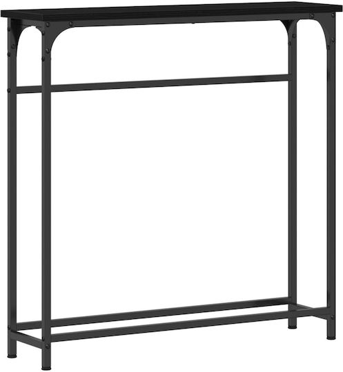 Console Table Wood & Metal Black L75xW19.5xH75cm