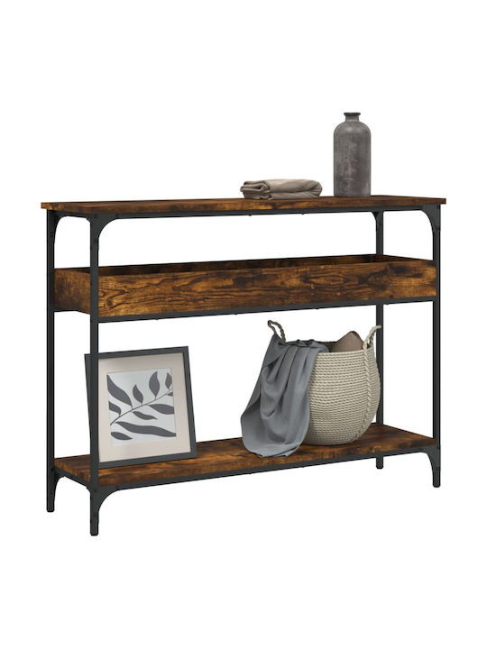 Console Table Wood & Metal Smoky Oak L100xW29xH75cm