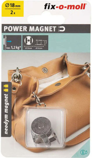 Cleme Magnetice Neodim 18 Mm 2 Bucăți Fix-o-moll