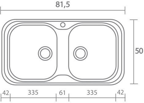 Sanitec Classic 312 Επικαθήμενος από Συνθετικό Γρανίτη Μ82xΠ50cm Ασημί