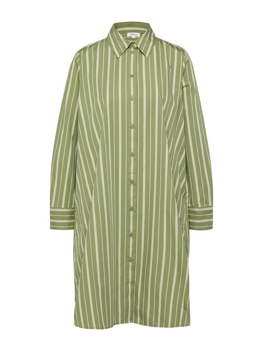 Rochie-Cămașă Maxi Verde Măsliniu