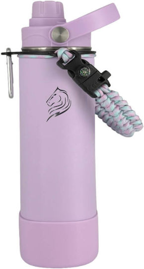 Cool'NMore Μπουκάλι Θερμός Ανοξείδωτο BPA Free 500ml Lavender με Καλαμάκι, Λαβή, Επιστόμιο και Θηλιά