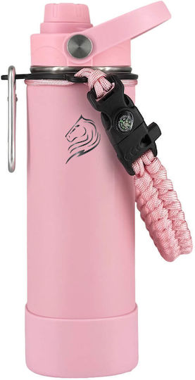 Cool'NMore Stainless Steel Thermos Bottle BPA Free 500ml Flamingo with Straw and Handle