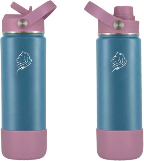 Cool'NMore Μπουκάλι Θερμός Ανοξείδωτο BPA Free 500ml Πολύχρωμο με Καλαμάκι και Λαβή
