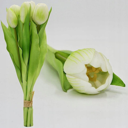 Blumenstrauß aus Weißer Tulpe 31cm Saska Garden