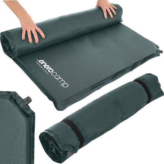 Enero Αυτοφούσκωτο Διπλό Υπόστρωμα Camping 192x132cm Πάχους 3cm Πράσινο